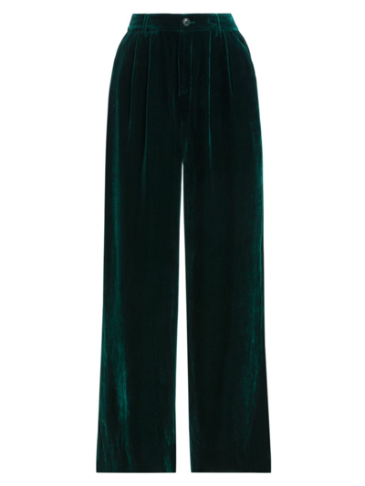 CAMI NYC WOMEN'S RYLIE VELVET WIDE-LEG PANTS