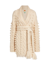 FARM RIO WOMEN'S BELTED CABLE-KNIT LONG CARDIGAN