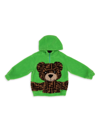 Fendi Little Girl's & Girl's Ff Bear Graphic Fuzzy Hoodie In Green