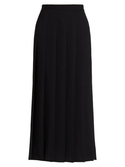 Polo Ralph Lauren Satin Pleated A-line Midi Skirt In Polo Black