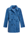 MAXIMILIAN WOMEN'S LAMB'S WOOL PEACOAT