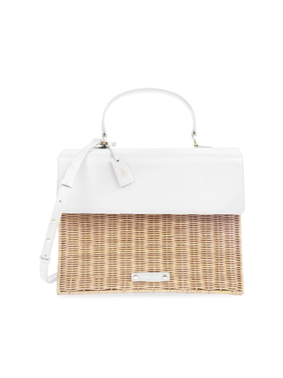 Modern Picnic Women's The Large Luncher Wicker Lunch Box In Dark White Wicker