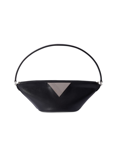 Attico Piccola Leather Shoulder Bag In Black