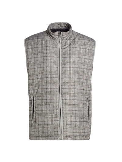 Saks Fifth Avenue Men's Collection Plaid Quilted Vest In Mirage Gray