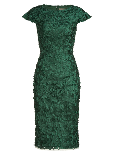 Theia Ruffle Sleeve Petal Cocktail Dress In Pine | ModeSens