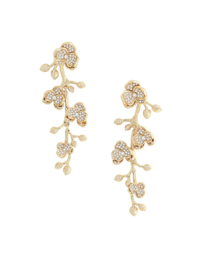 Anabel Aram Women's Orchid 18k Gold-plated & Cubic Zirconia Drop Earrings