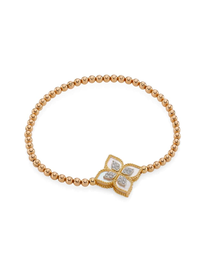 Roberto Coin Women's Venetian Princess 18k Rose Gold, Mother-of-pearl & 0.15 Tcw Diamond Bracelet