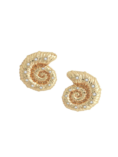 Anabel Aram Women's Ocean Shell 18k Gold-plated & Cubic Zirconia Stud Earrings