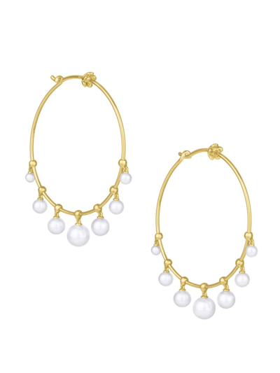 Paul Morelli Women's Pearl Windchime 18k Yellow Gold & Akoya Pearl Hoop Earrings