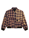 GIVENCHY MEN'S OVERSIZED JACKET IN BORO-EFFECT DESTROYED CHECKED DENIM