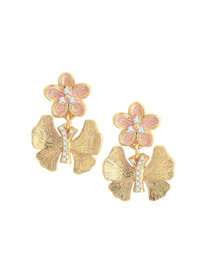 Anabel Aram Women's Butterfly 18k Gold-plated, Cubic Zirconia & Enamel Drop Earrings