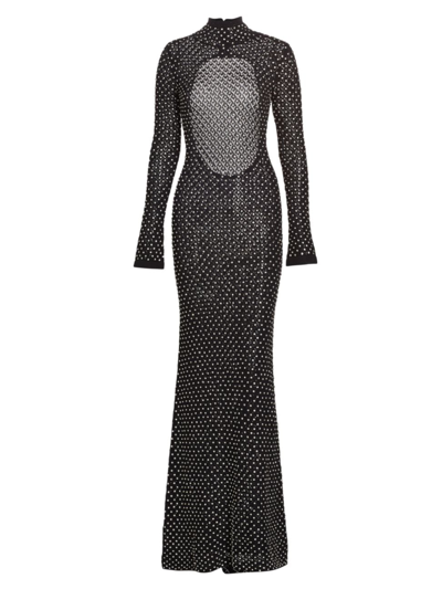 David Koma Women's Crystal Embroidered Knit Gown In Black