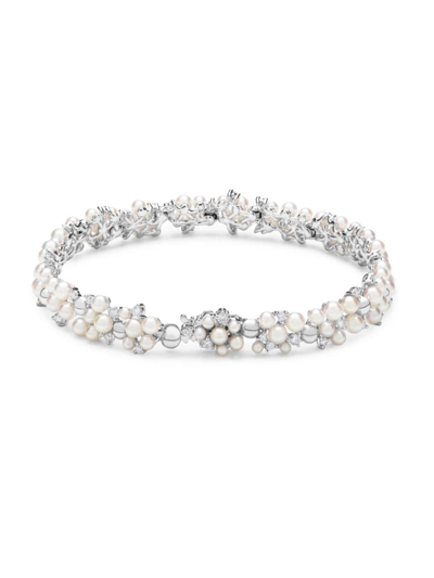 Paul Morelli Women's Lagrange 18k White Gold, Akoya Pearl & 1.20 Tcw Diamond Bracelet