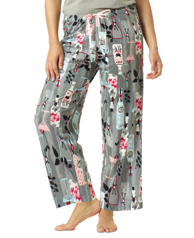 Hue Women's Bottles Of Amore Classic Pajama Pants In Frost Gray