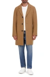 COLE HAAN REGULAR FIT STRETCH WOOL COAT