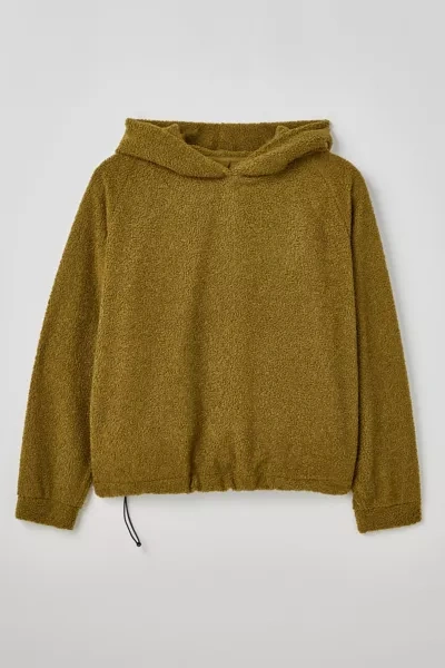 Standard Cloth Free Throw Pile Fleece Hoodie Sweatshirt In Olive