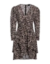 Liu •jo Woman Mini Dress Dark Brown Size 4 Silk In Brown