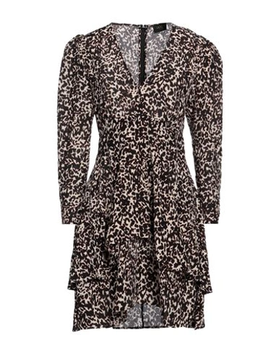 Liu •jo Woman Mini Dress Dark Brown Size 4 Silk