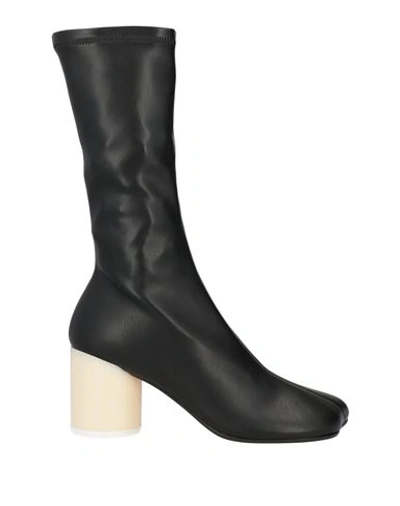 Mm6 Maison Margiela Woman Ankle Boots Black Size 7 Textile Fibers