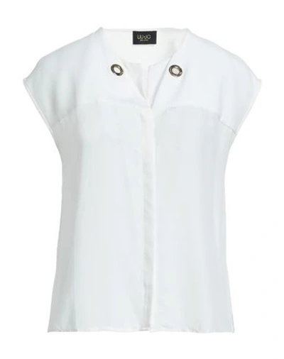 Liu •jo Woman Shirt Ivory Size 10 Viscose In White