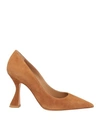 DEIMILLE DEIMILLE WOMAN PUMPS CAMEL SIZE 5 SOFT LEATHER