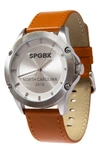 Spgbk Watches Murchison Leather Strap Watch, 44mm In Silver