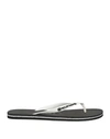 Philipp Plein Man Toe Strap Sandals White Size 11-12 Rubber