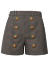 Balmain Women's Hw 8 Btn Prince Of Wales Pleated Sh Pant In Multicolor