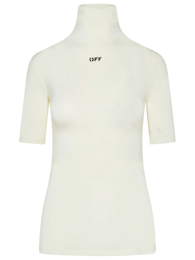 Off-white White Turtleneck Jumper With Logo