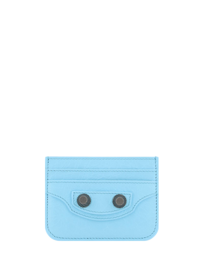 Balenciaga Le Cagole Card Holder In Sea Blue