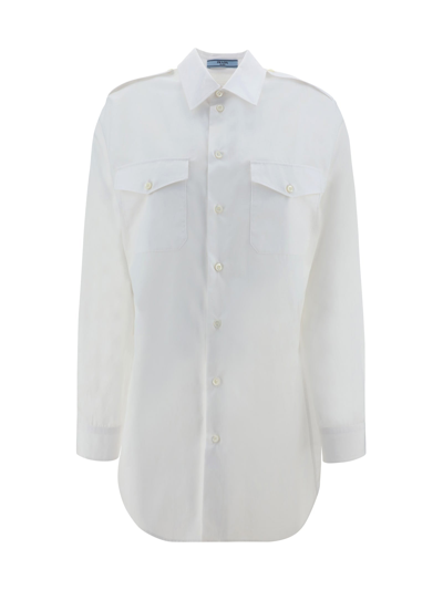 Prada Shirt In Bianco