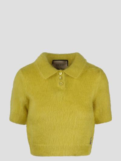 Gucci Silk, Cashmere And Mohair Polo Sweater In Default Title