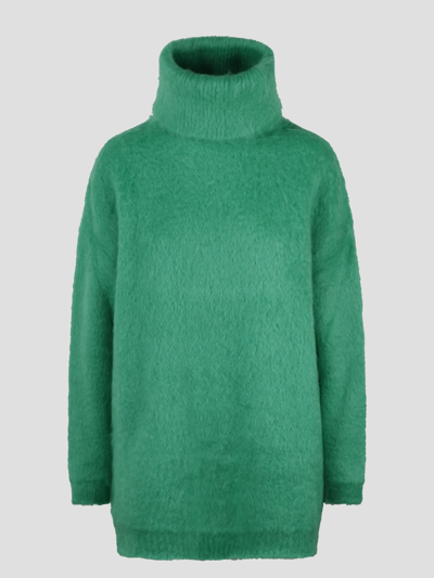 Gucci Brushed Mohair Sweater Dress In Green