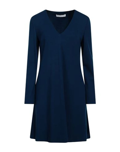 Harris Wharf London Woman Short Dress Blue Size 6 Virgin Wool
