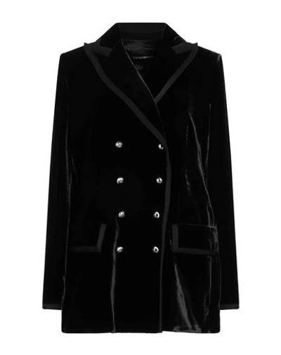 Emporio Armani Woman Blazer Black Size 6 Viscose, Cupro