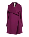 Annie P . Woman Coat Mauve Size 10 Virgin Wool, Polyamide, Cashmere In Purple