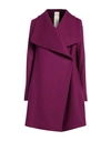 Annie P . Woman Coat Mauve Size 4 Virgin Wool, Polyamide, Cashmere In Purple