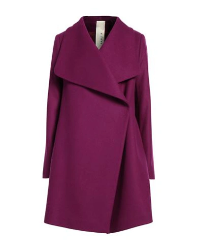 Annie P . Woman Coat Mauve Size 8 Virgin Wool, Polyamide, Cashmere In Purple