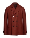 Harris Wharf London Man Coat Rust Size 44 Virgin Wool In Red