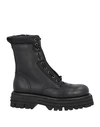 Barracuda Woman Ankle Boots Black Size 7 Soft Leather, Textile Fibers In Black