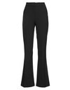 SIMONA CORSELLINI SIMONA CORSELLINI WOMAN PANTS BLACK SIZE 12 POLYESTER, VISCOSE, COTTON, ELASTANE