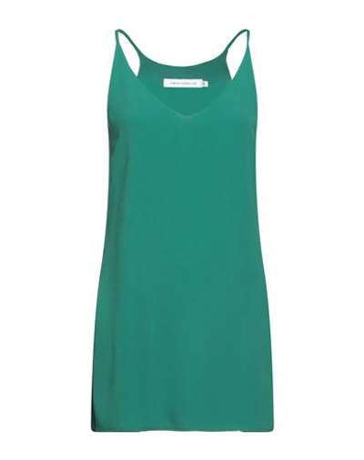 Simona Corsellini Woman Top Emerald Green Size 4 Acetate, Silk