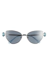 Swarovski 57mm Irregular Butterfly Sunglasses In Dark Grey