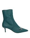 Fratelli Russo Woman Ankle Boots Deep Jade Size 6 Soft Leather In Green