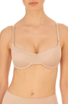 Natori Minimal Convertible Push-up Bra In Mocha