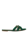 Gianvito Rossi Woman Sandals Dark Green Size 11 Soft Leather In Green