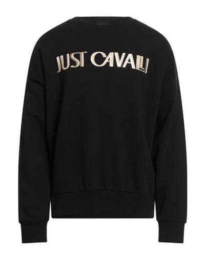 Just Cavalli Man Sweatshirt Black Size M Cotton, Elastane