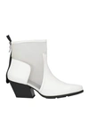 Tosca Blu Woman Ankle Boots White Size 10 Leather, Textile Fibers In White