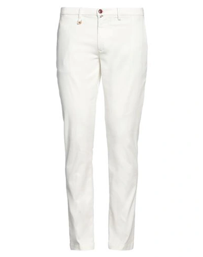 Barbati Man Pants Off White Size 38 Cotton, Polyester, Elastane