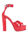 Alexander Mcqueen Woman Sandals Red Size 10 Soft Leather